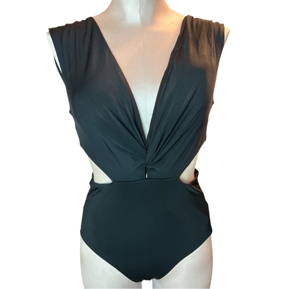 Black Monokini One Piece Swimsuit, Sz: Large✅ - Picture 3 of 12